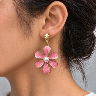 گوشواره گل 6 پر آبرنگی 17-65