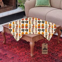 رومیزی برند رومیزی باز طرح مربع مدل آفریقایی باستان کد 11058-