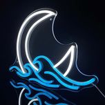 چراغ دیواری نئون طرح ماه و موج*120