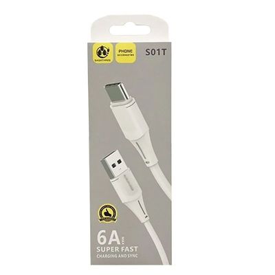 کابل تایپ سی فست شارژ Sasathree S01T 6A