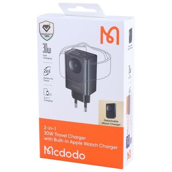 شارژر مک دودو 30 وات MCDODO 2 in 1 30W TRAVEL CHARGER مدل CH-370