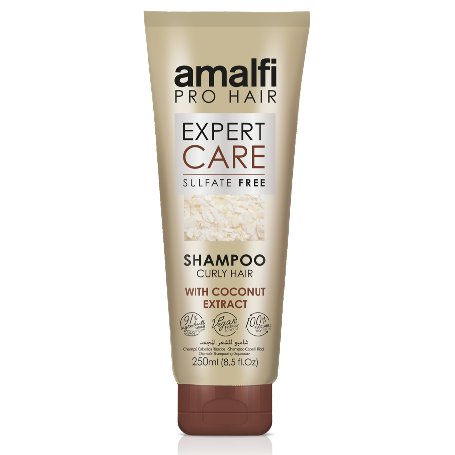 شامپو سر اسپانیایی درمانی بدون سولفات برای موهای مجعد با عصاره نارگیل آمالفی 250 میلی Amalfi Sulphate-free shampoo Curly hair