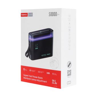 پاوربانک (فست شارژ) Tranyoo 22.5W 50000mAh مدل T-L5 - مشکی