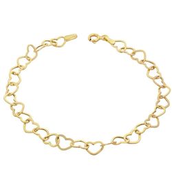 دستبند طلا 18 عیار طرح قلب لوکس میاگالری