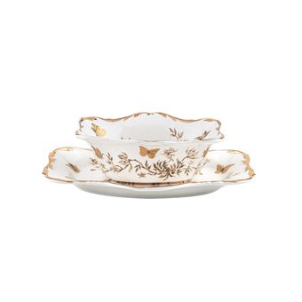 ست 4 پارچه پیاله و پیش دستی بیضی گلدکیش طرح نیاتوس کد GK738302