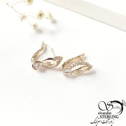 گوشواره نگین الماسی برند ژوپینگ کد 7441