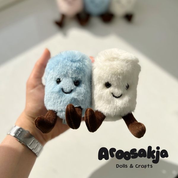 مارشمالو دوتایی جاکلیدی آبی و سفید