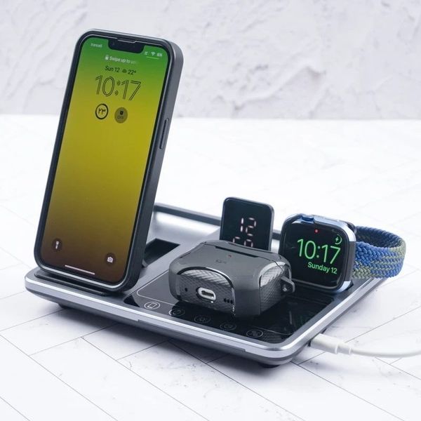 پایه شارژر وایرلس 4 کاره برند Green Lion