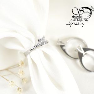 انگشتر طرح حلقه تک نگین کد 7545