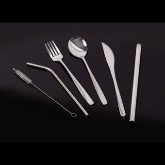 ست قاشق و چنگال استیل کمپینگ 7 در 1