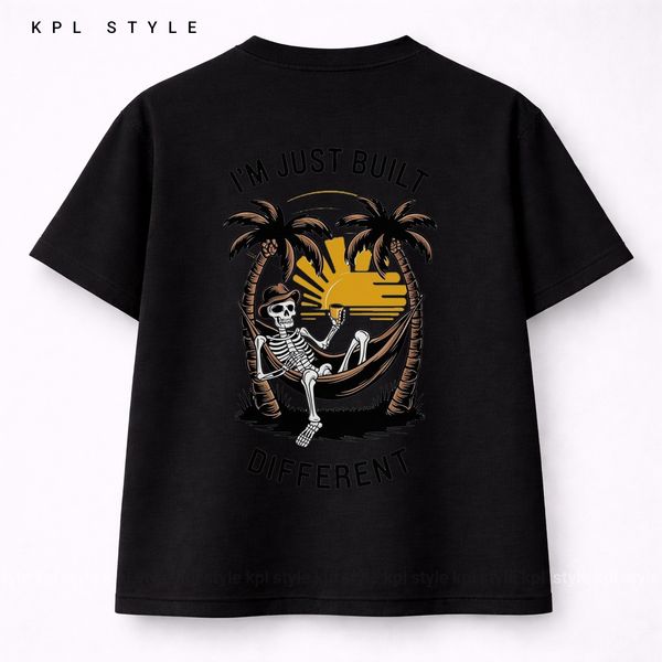 تیشرت باکسی طرح اسکلت 100٪ پنبه | کد 1368