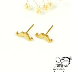 گوشواره استیل طرح سیبیل کد 7605