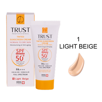 کرم ضد آفتاب تراست رنگی و ضد پیری بژ روشن (پوست خشک تا نرمال) (2024) حجم 40 میل