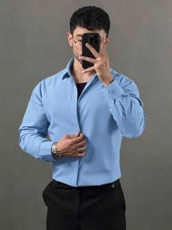 پیراهن مردانه دوشین آبی آسمانی