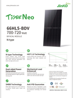 پنل خورشیدی 705 وات بایفشیال جینکو سولار Jinko Solar پالتی | با فناوری N-type مدل JKM705N-66HL5-BDV-Z1-AU