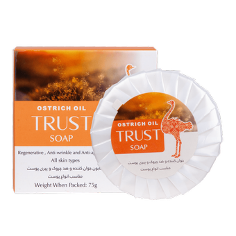 صابون تراست حاوی عصاره روغن شترمرغ وزن 75 گرم