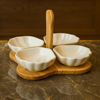 اردو 4 خانه سرامیکی زیر چوب