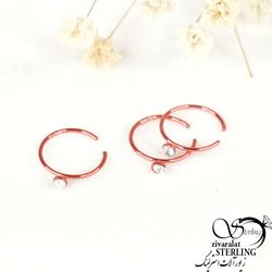 پیرسینگ بینی تک نگین قرمز برند استیل کد7708