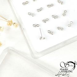 پیرسینگ بینی نقره طرح بینهایت کد7724