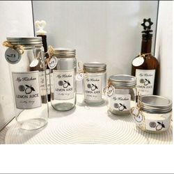 بانکه شیشه ای 5 عددی درب استیل