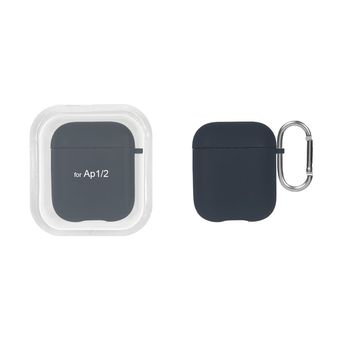 کاور ایرپاد سیلیکونی اورجینال Apple Airpods 1 / 2 - سرمه ای