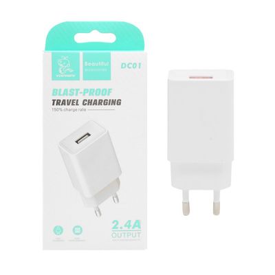 شارژر دیواری 12W فست تک پورت DENMEN مدل DC01