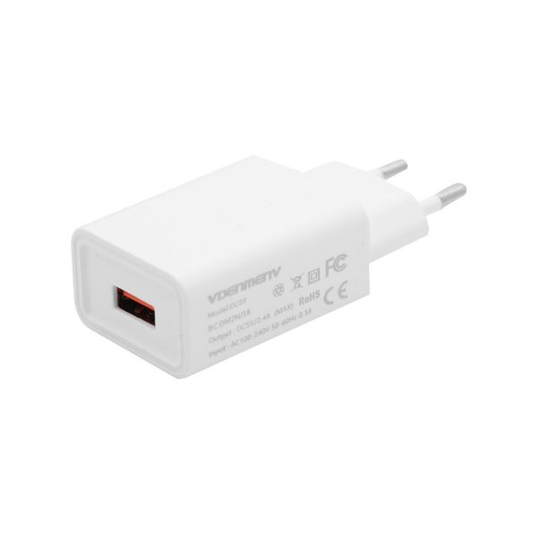 شارژر دیواری 12W فست تک پورت DENMEN مدل DC01