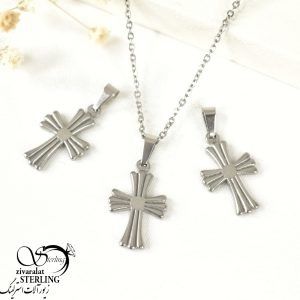 پلاک صلیب طرح دار برند استیل کد 7954