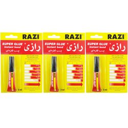 چسب قطره ای رازی مدل Super Glue حجم 3 میلی لیتر بسته 3 عددی