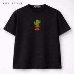 تیشرت باکسی 100٪ پنبه طرح کاکتوس | کد 1370