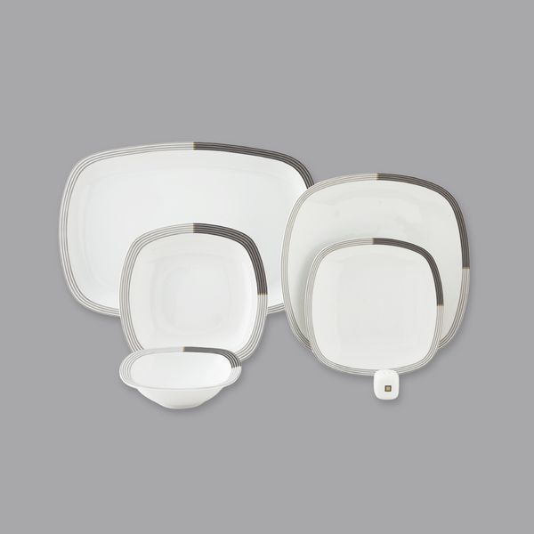 سرویس غذاخوری 27 پارچه 6 نفر چینی زرین ایران مدل وگاس اوریت سری کواترو درجه عالی