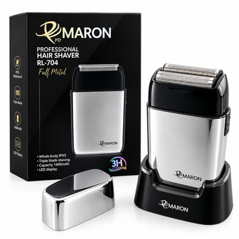 ماشین اصلاح موی صورت شارژی پرومارون مدل RL704 ضد آب، قابلیت اصلاح صفر، استفاده خشک و مرطوب، موتور قدرتمند و بدنه فلزی مقاوم