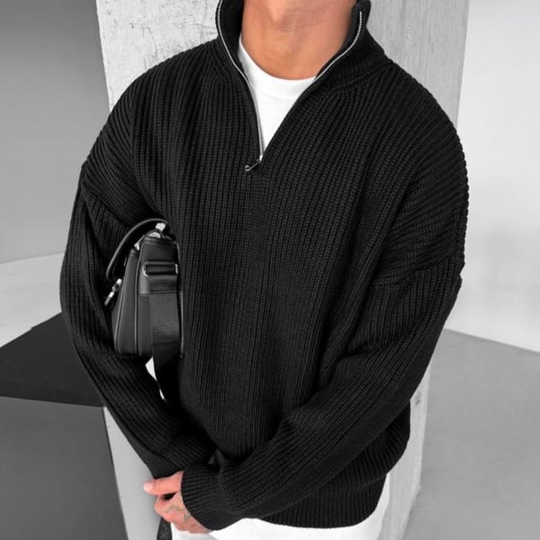 بافت نیم زیپ مشکی