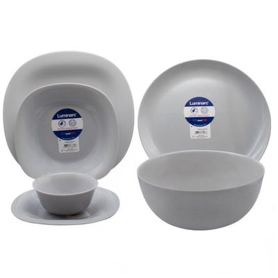 سرویس غذاخوری 27 پارچه 6 نفره لومینارک مدل مربع طرح ساده