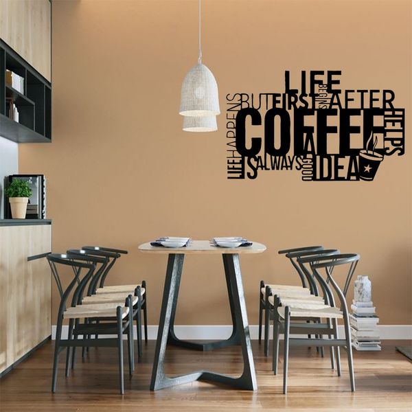 استیکر مدل چوبی طرح کافه کد S49