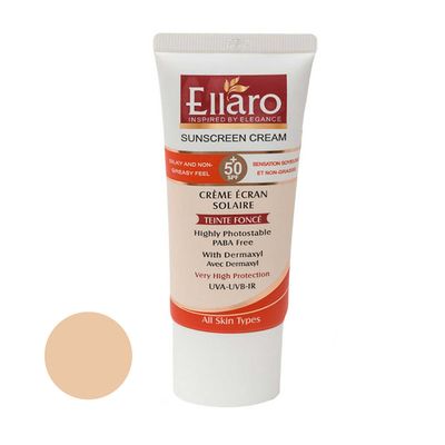 کرم ضد آفتاب رنگی الارو مدل SPF50 محافظ UVA ،UVB، ضد چروک، مناسب انواع پوست حجم 50 میلی‌لیتر