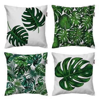 کاور کوسن هزاردستان طرح برگ ها مدل co598 مجموعه 4 عددی