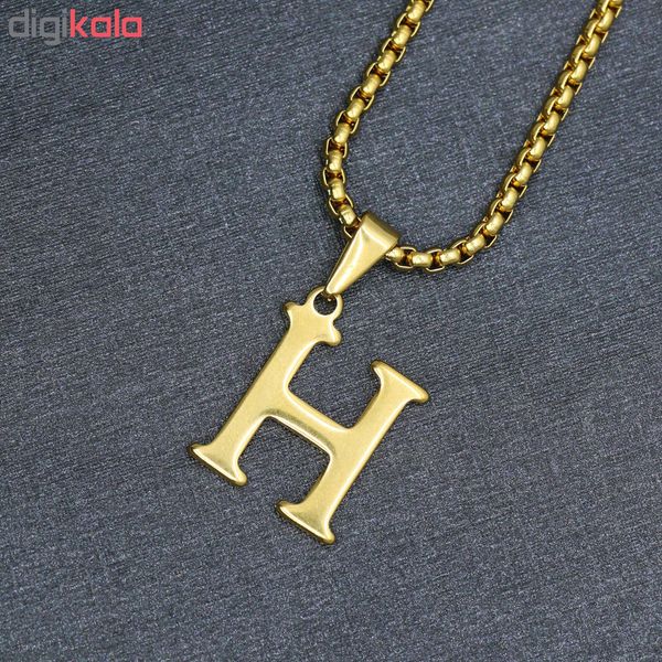 گردنبند مردانه طرح حرف H کد h08