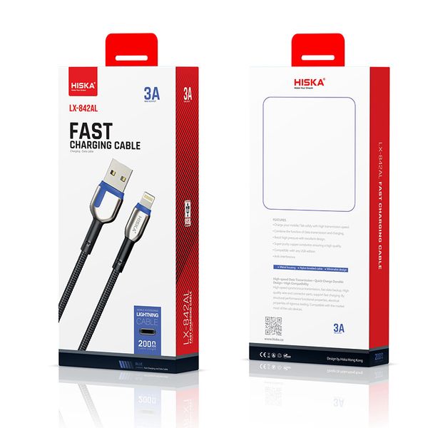 کابل تبدیل USB به لایتنینگ هیسکا مدل LX-842AL طول 2 متر