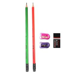 مداد مشکی پیکاسو مدل فیض کد 121 به همراه پاک کن و تراش مجموعه 5 عددی