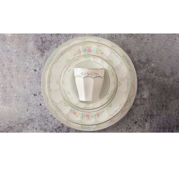 سرویس غذاخوری 103 پارچه چینی زرین ایران مدل گلاریس سری نئوکلاسیک درجه یک