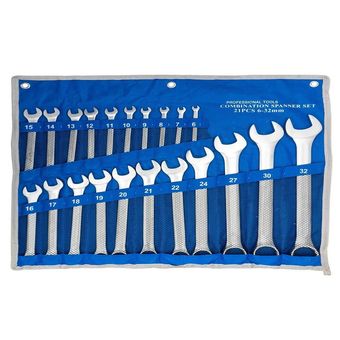 آچار یکسر تخت و یکسر رینگی یوفی مدل YO-21 مجموعه 21 عددی