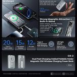 پاوربانک بی‌سیم 20 وات ریمکس مدل CX-2 ظرفیت 10000 میلی آمپر ساعت