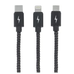 کابل تبدیل USB به لایتنینگ/microUSB/USB-C دیویا مدل PHEEZ طول 1.0 متر