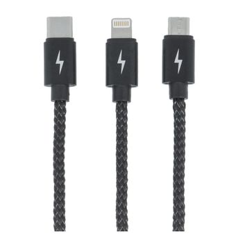 کابل تبدیل USB به لایتنینگ/microUSB/USB-C دیویا مدل PHEEZ طول 1.0 متر