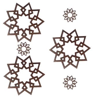 ست زیر بشقابی و زیر لیوانی اسلیمی ده پر مجموعه 6 عددی مدل D181
