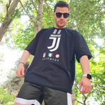 تیشرت پنبه ای اورسایز طرح یوونتوس کد 94