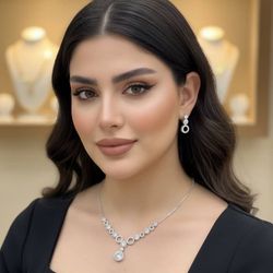 سرویس زنجیری نقره - سرویس نقره جواهری با آبکاری طلا سفید