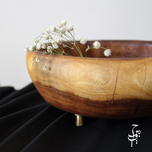ظرف چوب طبیعی کهور با پایه فلزی