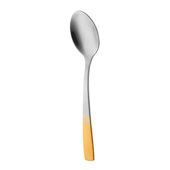 قاشق مربا خوری ناب استیل مدل فلورانس دورطلایی 6 عددی(بدون کارتون)